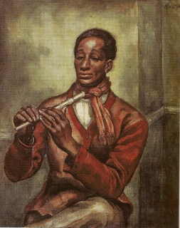 רומן קרמשטיק, פולני, ,1942-1885 הנגן שחור העור, שמן על בד