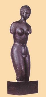 Moise (Moshe) Kogan, Standing Nude bronze, 47.5x10x10 cm.