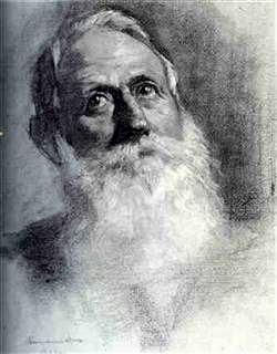 Bearded Man, 1909, black and white chalk