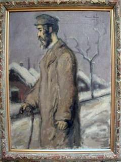 יהודי פולני בשלג, 1921, שמן על בד